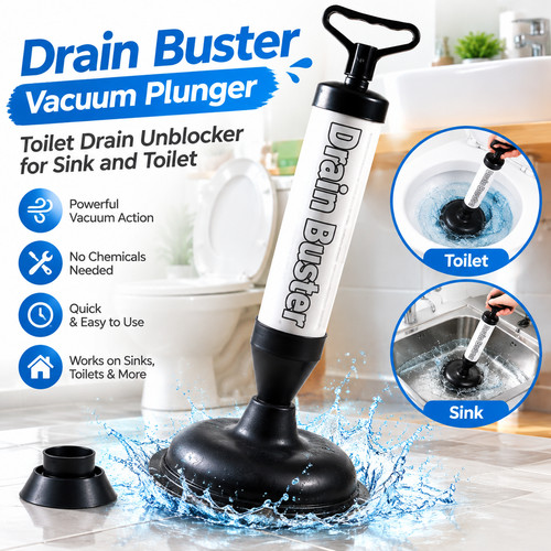 Drain unblocker plunger - unblocker, vacuum